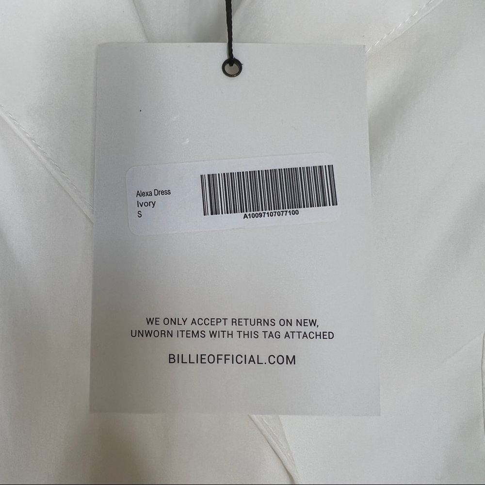 Billie The Label Alexa Poplin Mini Dress In Ivory Size Small NWT - Picture 6 of 7